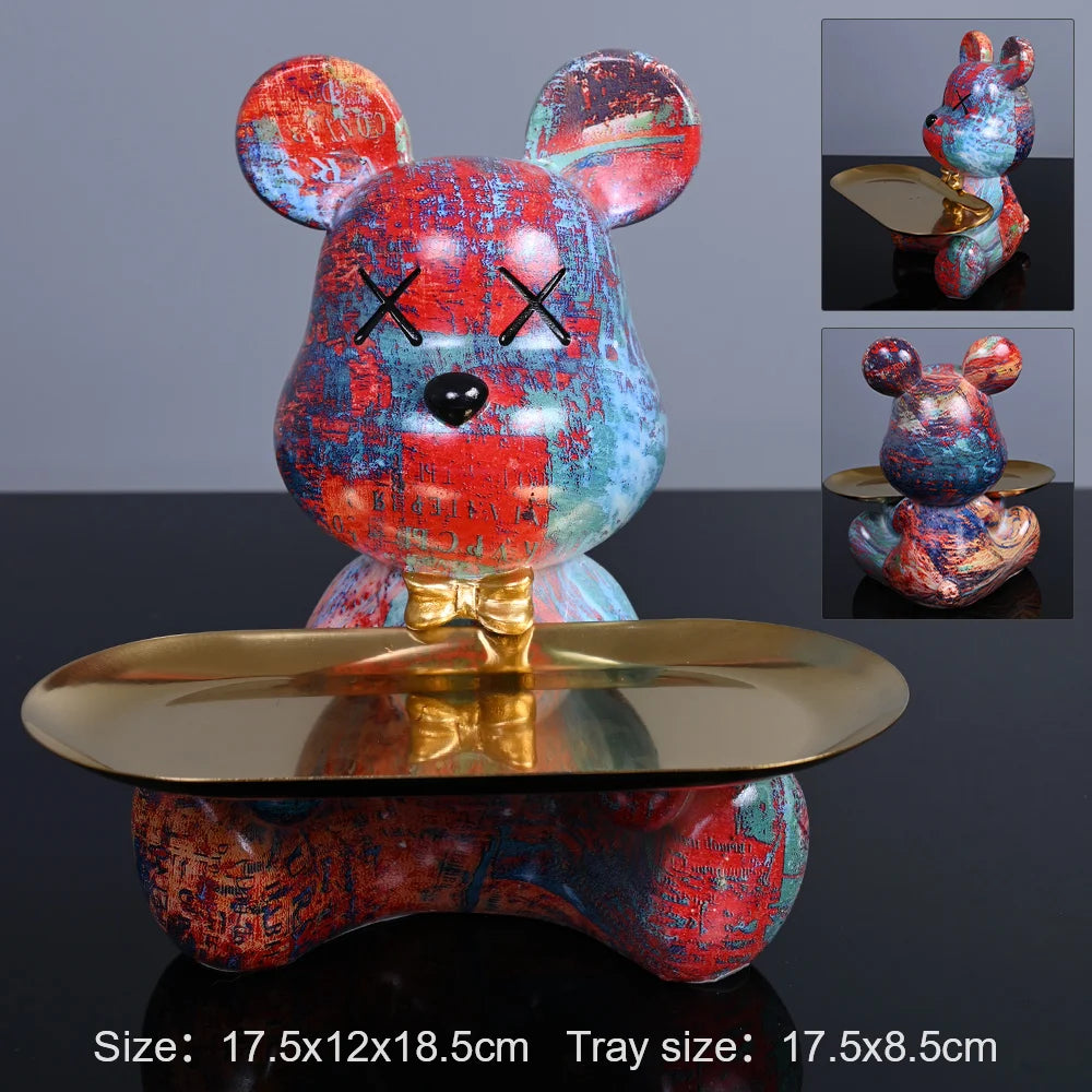 ArtBear – Ourson Arty Résine avec Plateau Intégré