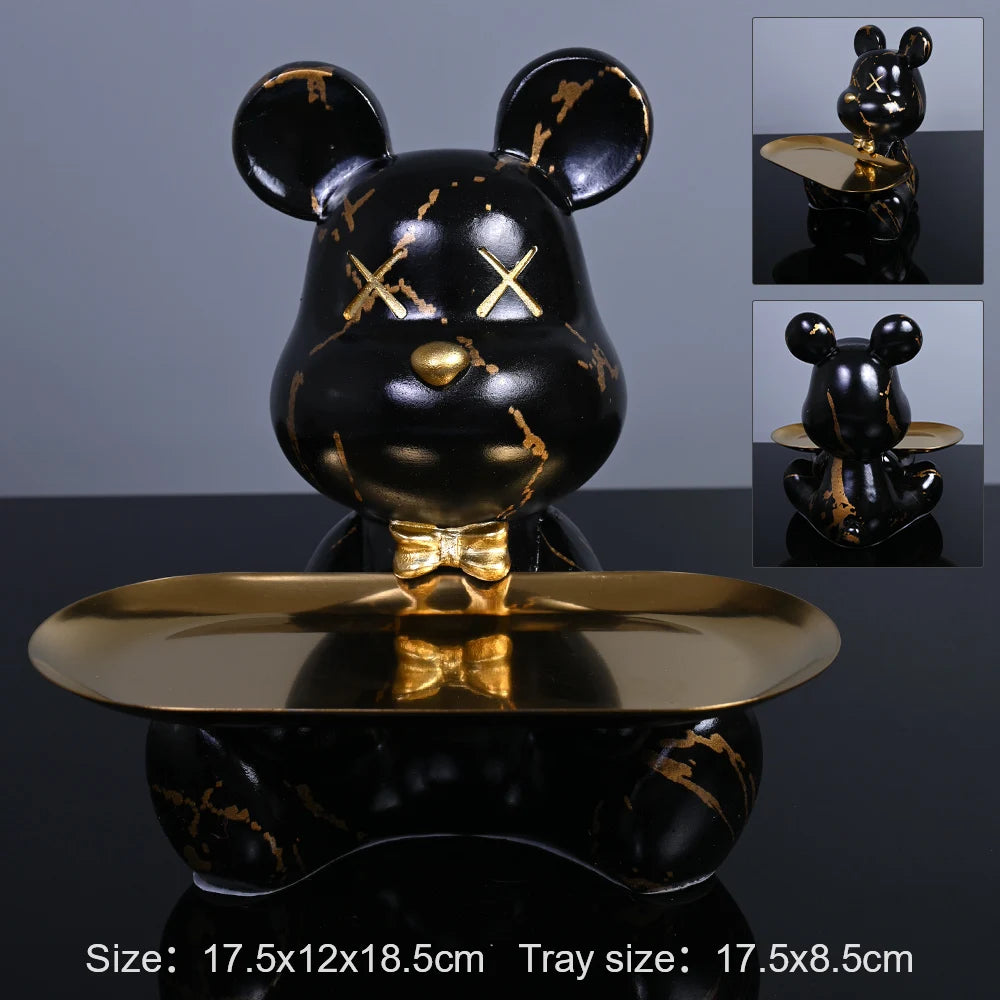 ArtBear – Ourson Arty Résine avec Plateau Intégré