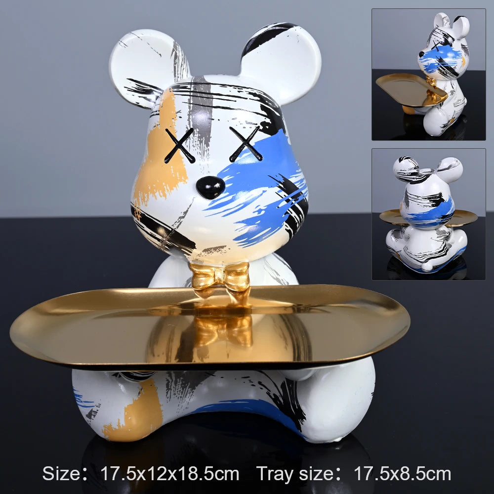 ArtBear – Ourson Arty Résine avec Plateau Intégré