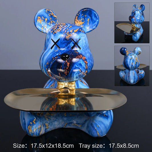 ArtBear – Ourson Arty Résine avec Plateau Intégré